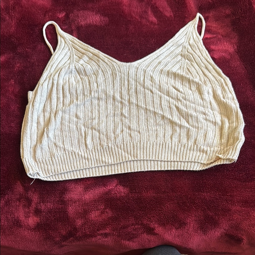 SHEIN Cream Knit Camisole Top